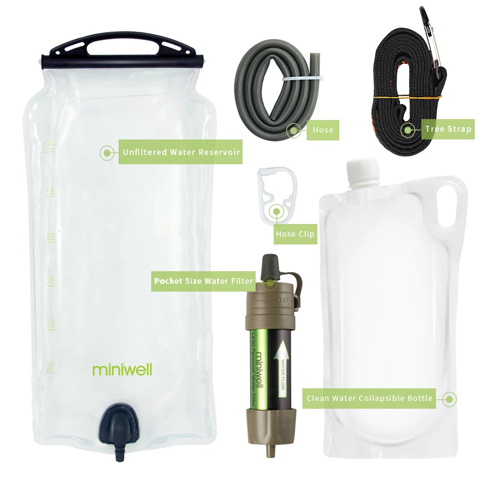Miniwell Portable Water Filter System For Outdoor Adventure