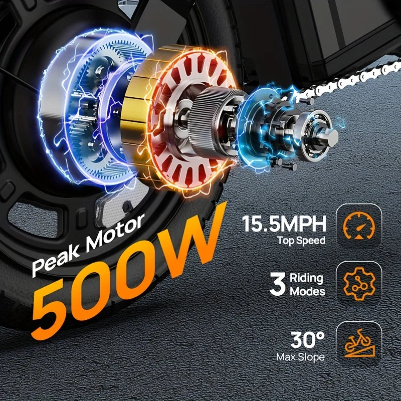 Certification Folding Electric Bike 500W 48V 7.5Ah Battery