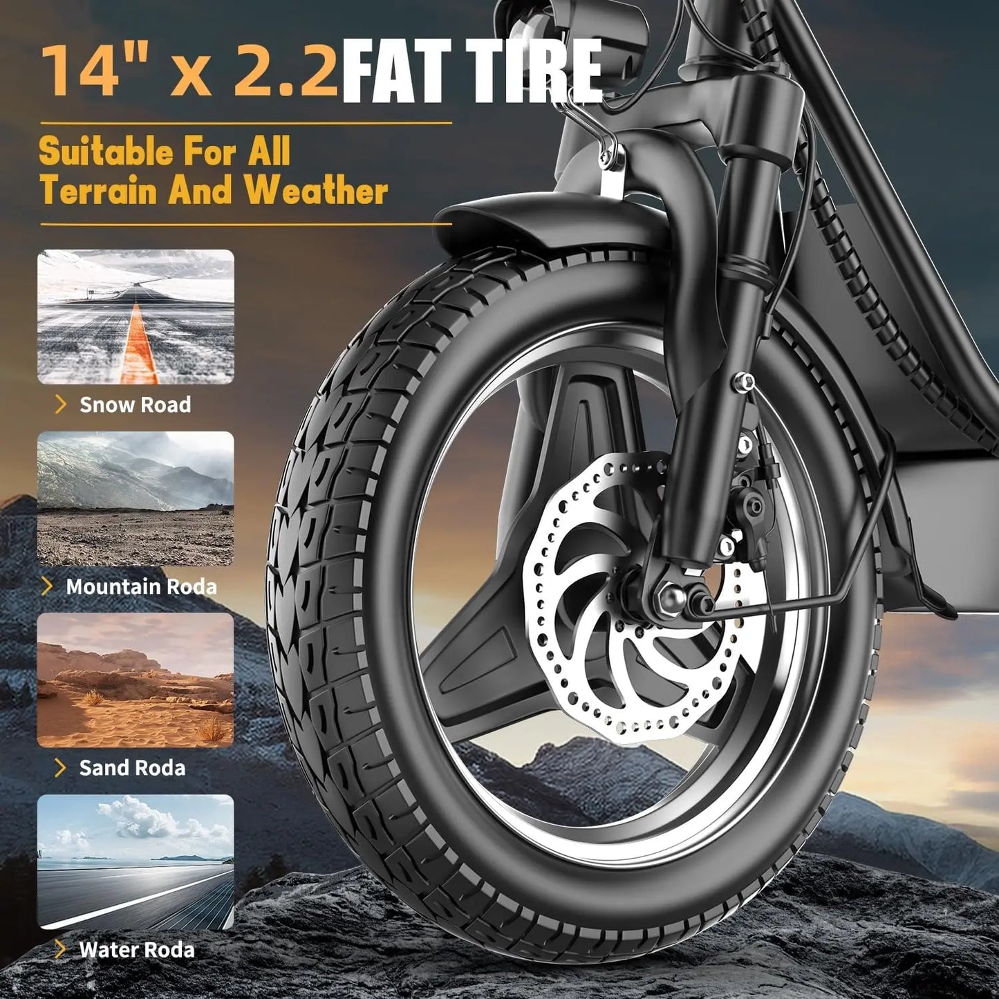 Foldable 500W Peak 650W Electric Scooter With Trunk 48V