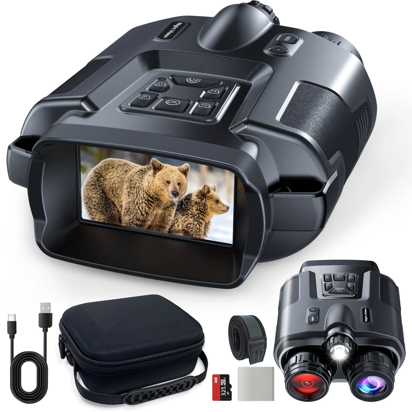 Night Vision Binoculars With 3 Inch Screen 8X Digital Zoom