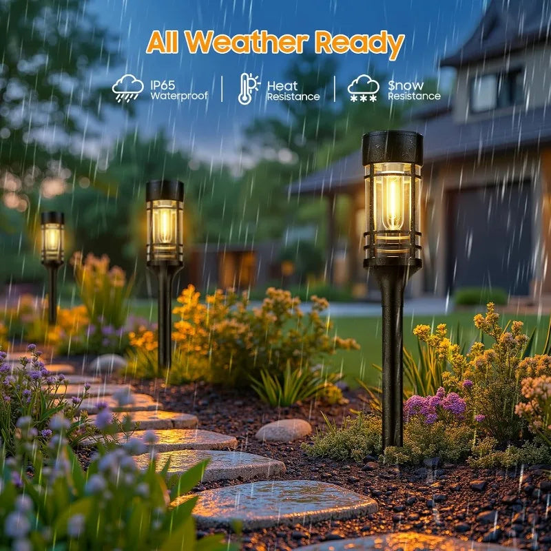 XMSJ Solar Pathway Lights Outdoor 12 Pack IP65 Waterproof