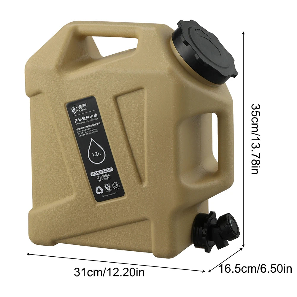 Capacity 12L Water Storage Container With Spigot for Hiking