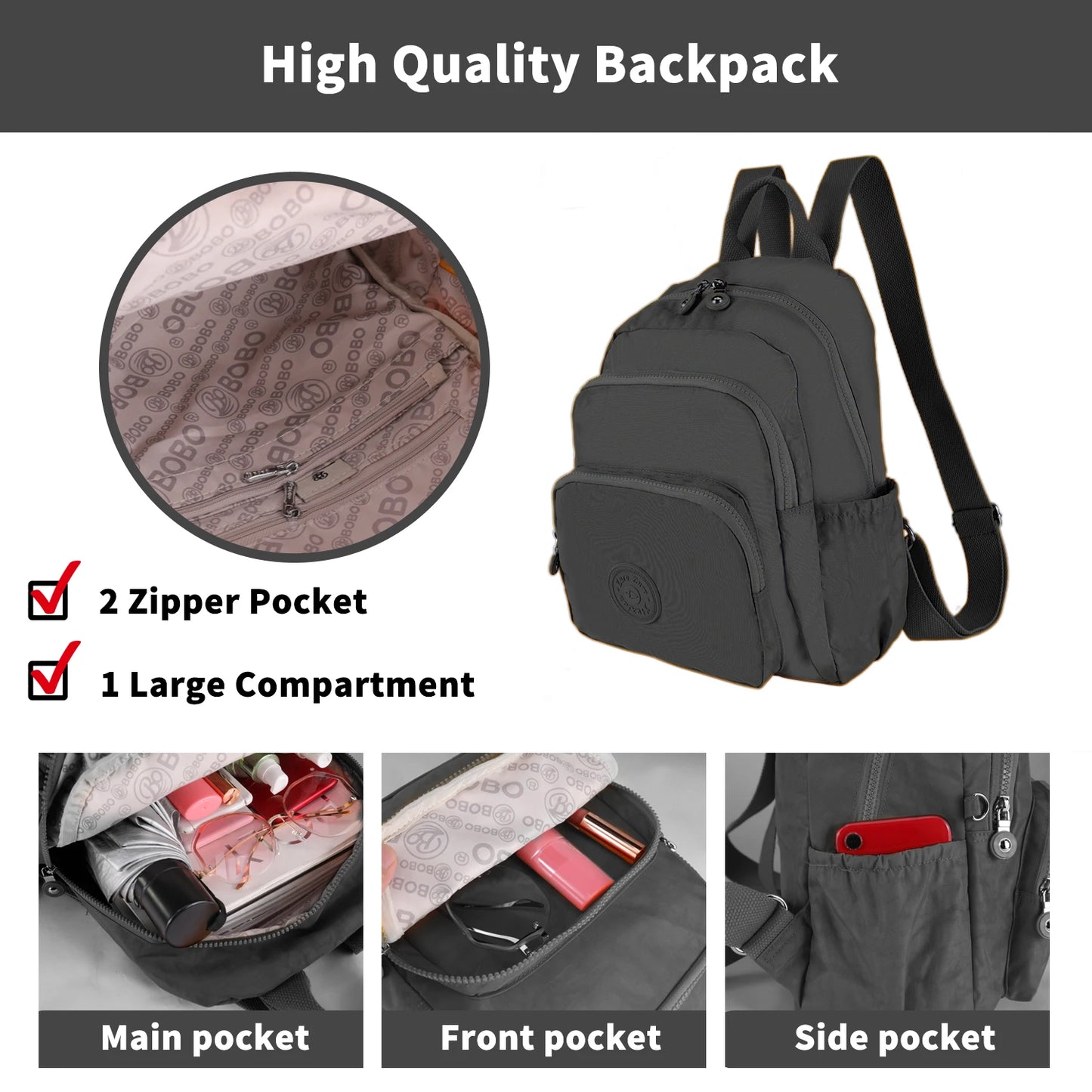 Hebei Lightweight Travel Backpack For Women Laptop Daypack