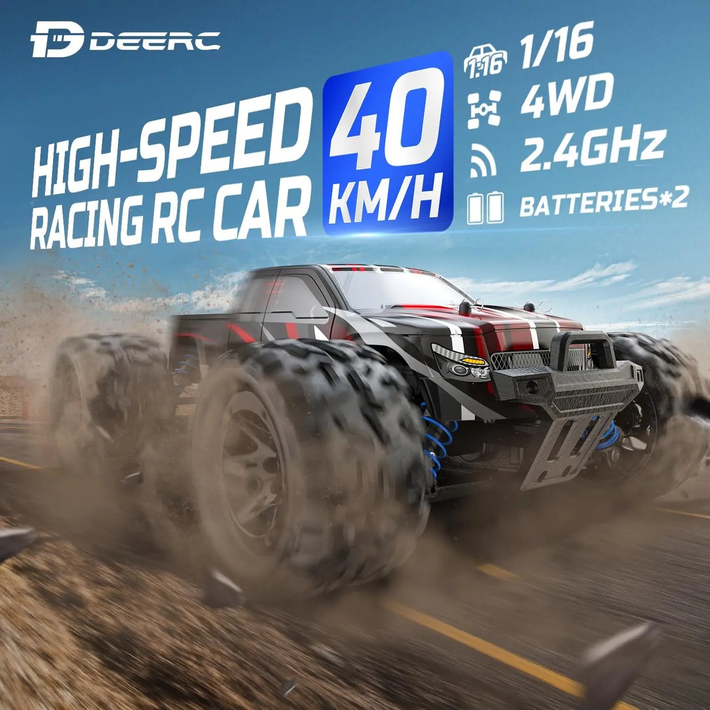 DEERC 9300 4WD Off Road RC Monster Truck High Speed