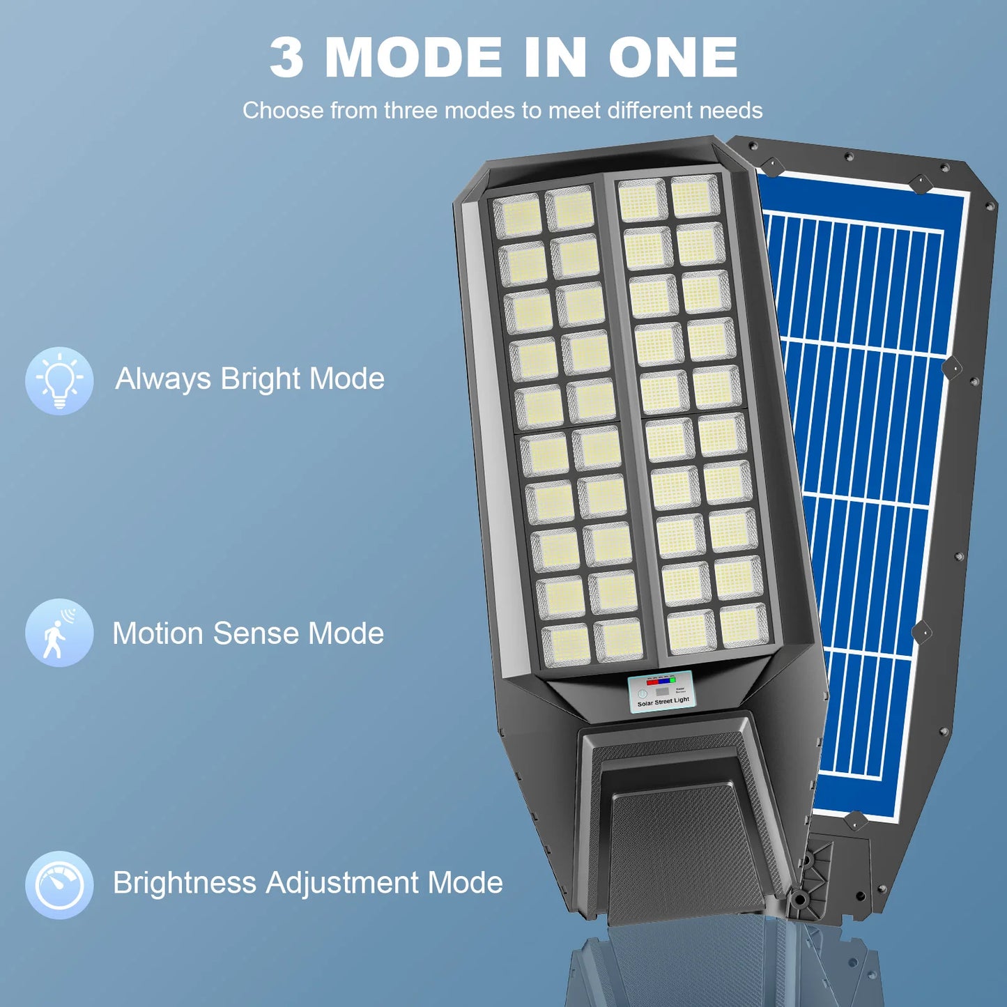 2 Pack 8000W Outdoor Solar Street Lights With Motion Sensor