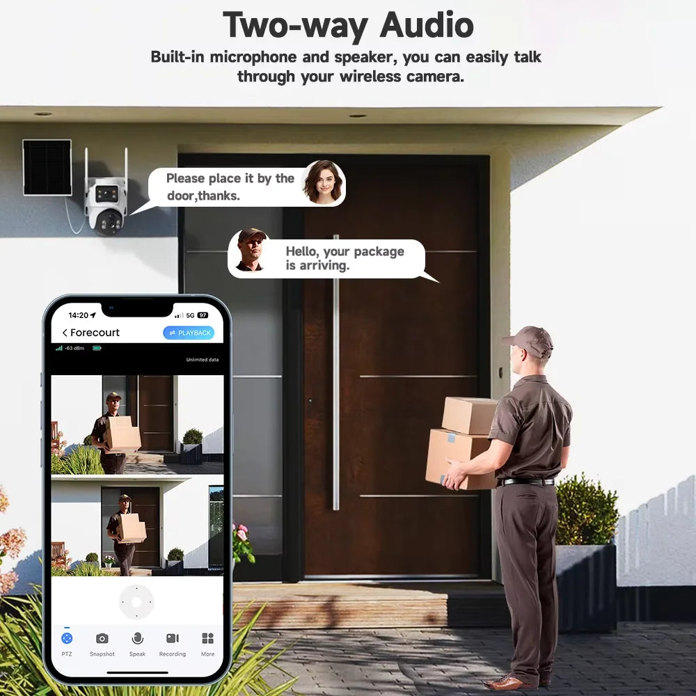 Xiao VV V380 Pro 2K Wireless Solar IP Camera Night Vision