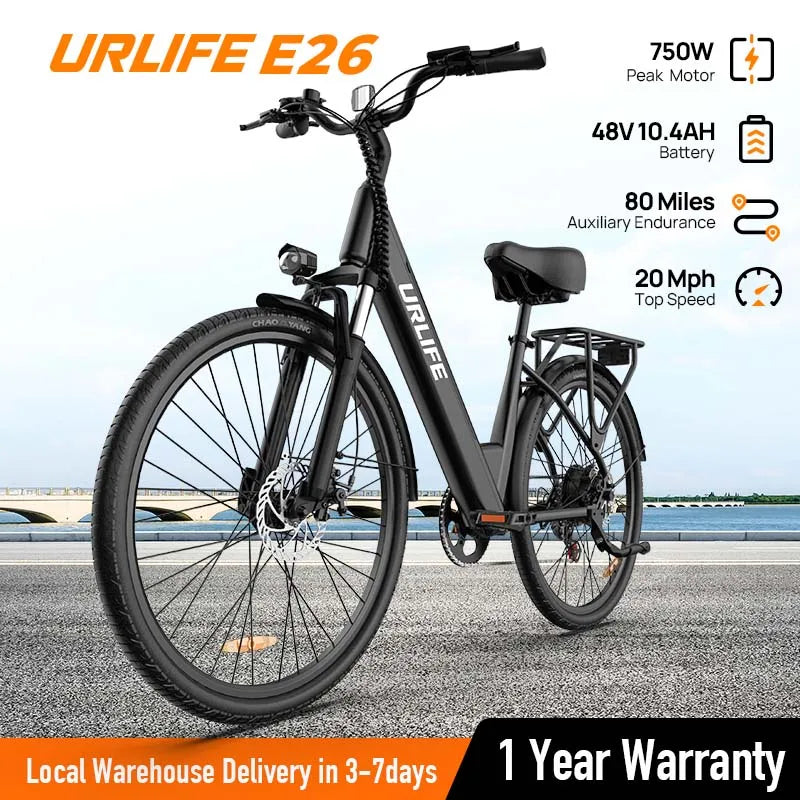 URLIFE Peak 750W E26 Electric Bike for Adults Battery