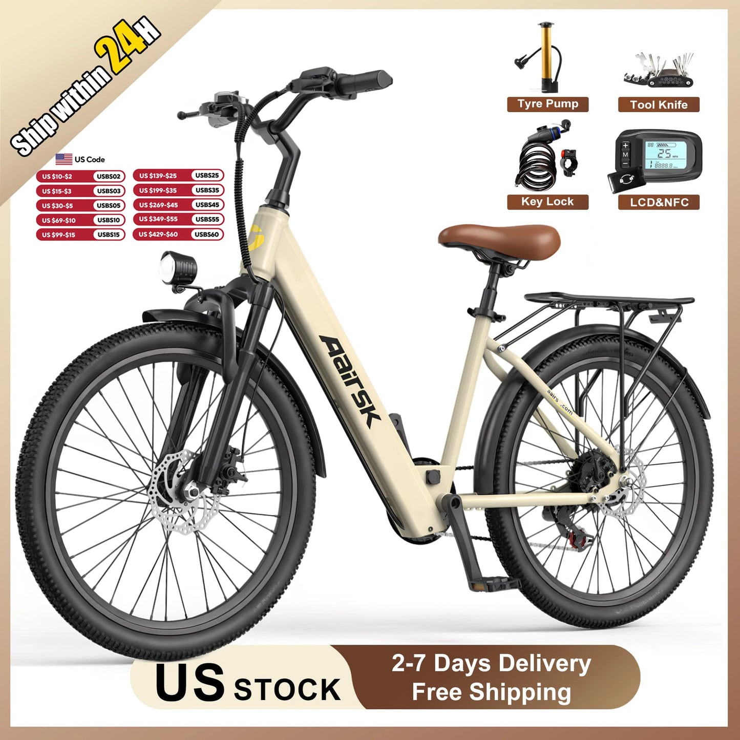 Max Speed Electric Mountain Bike 40 Mile Range 23 Mph