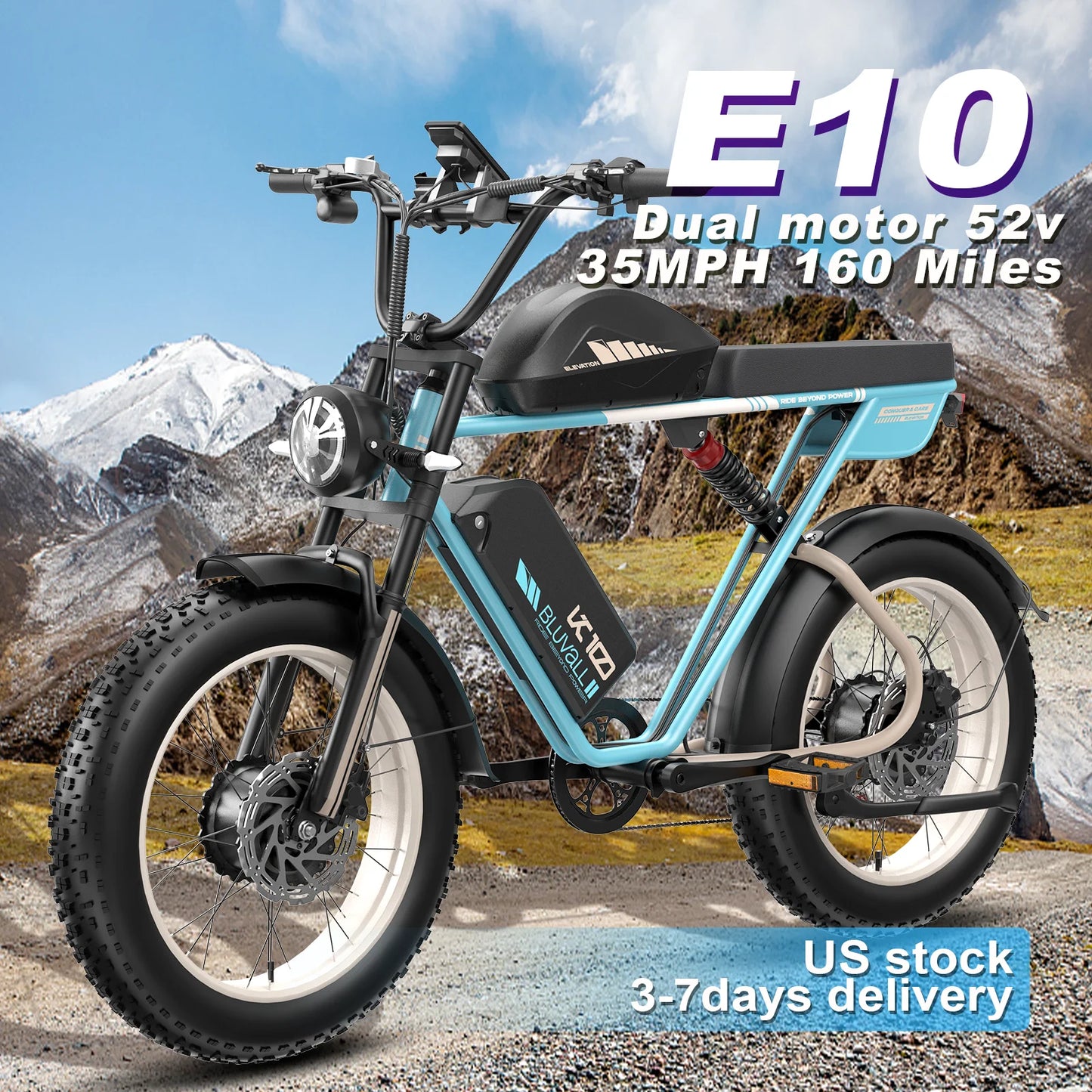 Dual 52V Motors Electric Bike With Long Range Battery