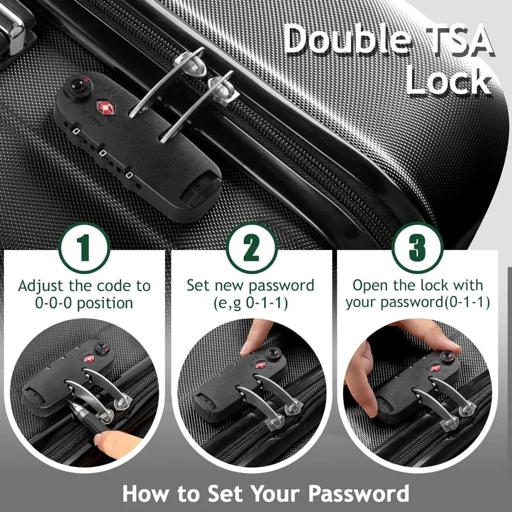 Lightweight Luggage Set With TSA Lock And Spinner Wheels
