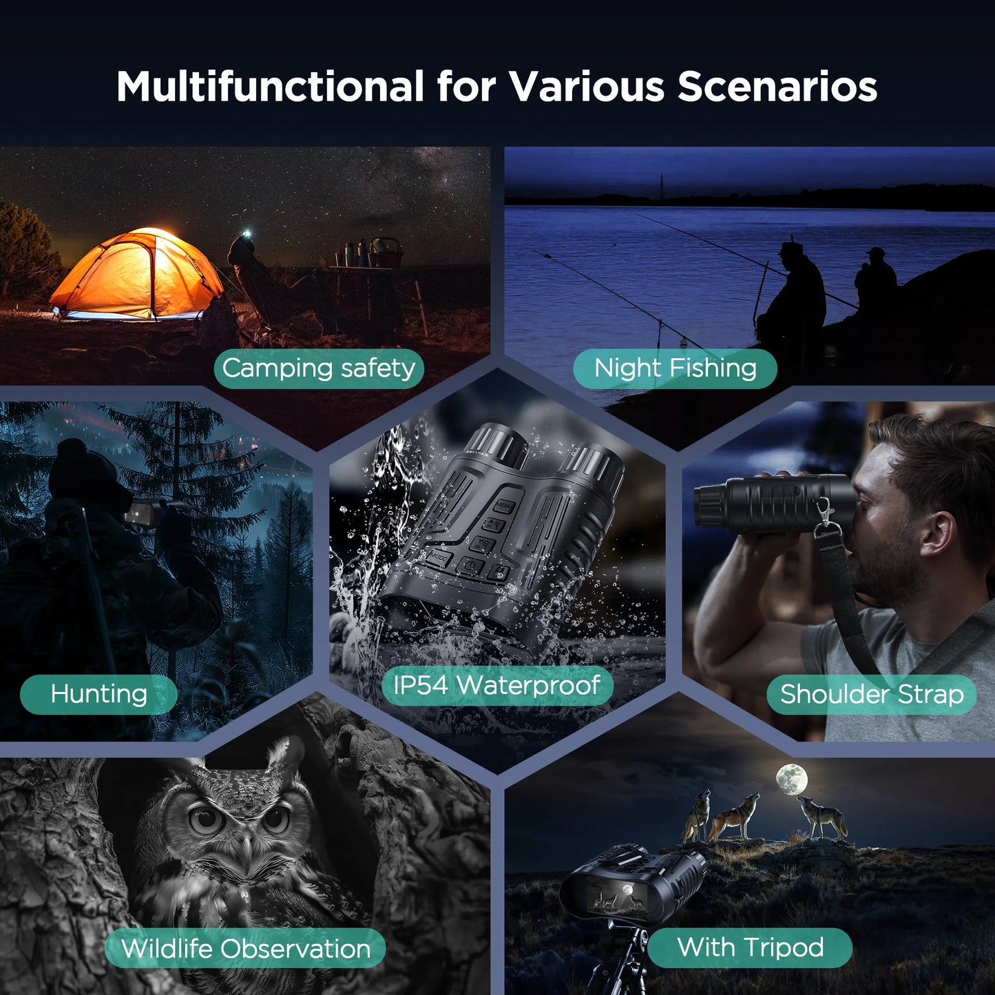 DIYIME Night Vision Binoculars 8x Zoom with IR Illuminator