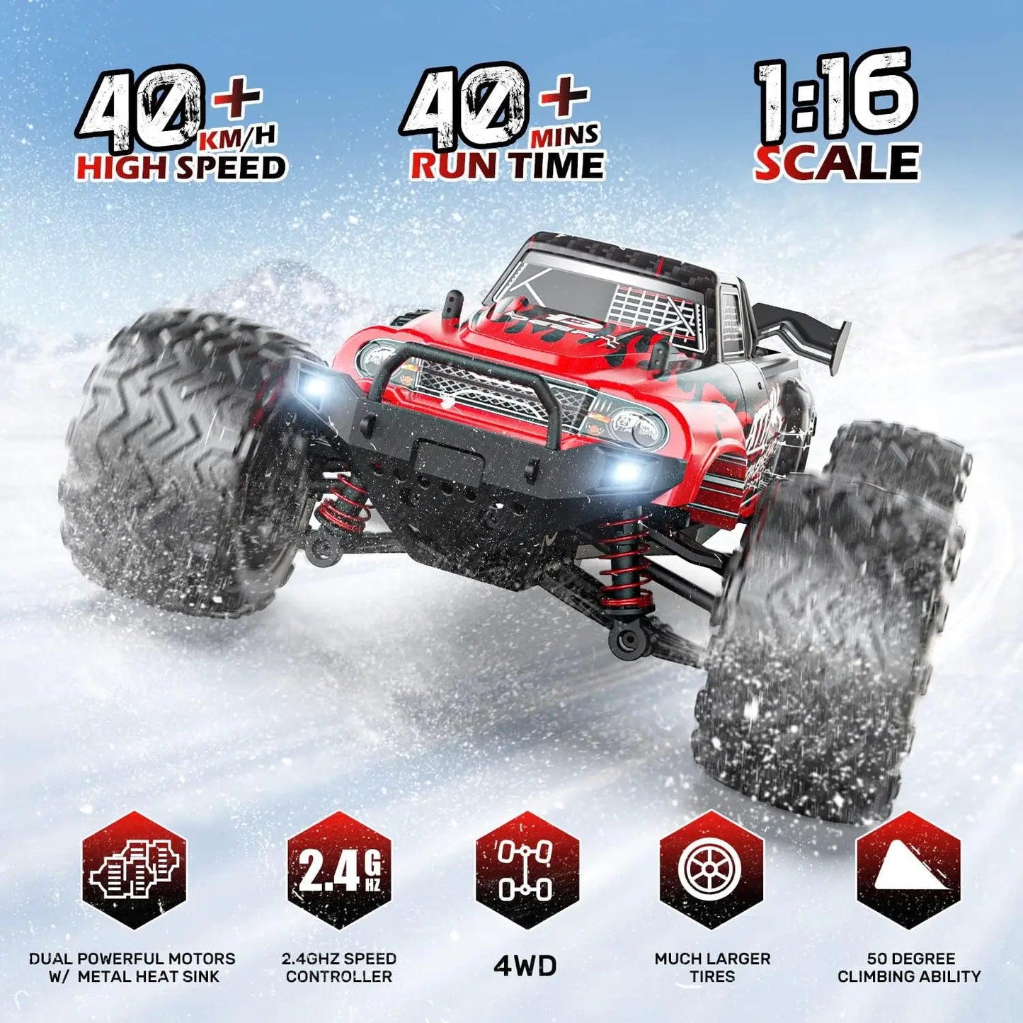 DEERC 9500E Remote Control Off Road Monster Truck RC Car