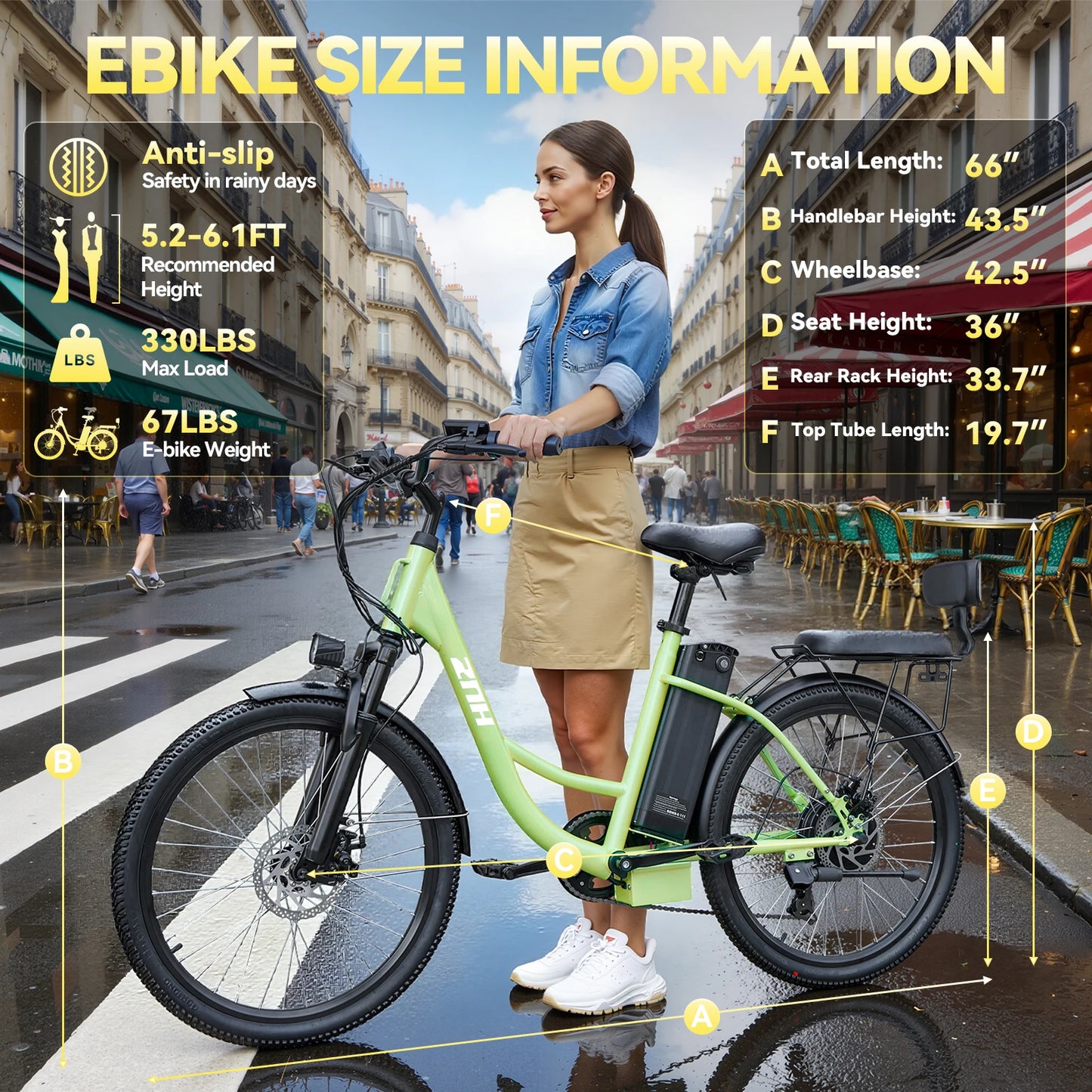 ZNH Electric Bike Adults 750W 24 Inch Commuter E Bike