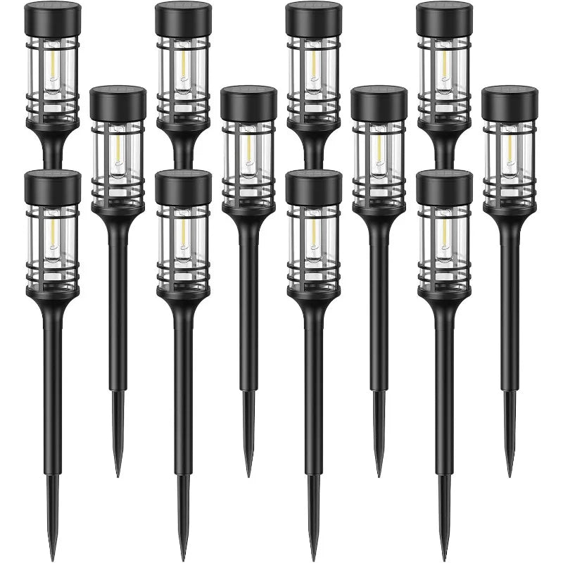 XMSJ Solar Pathway Lights Outdoor 12 Pack IP65 Waterproof