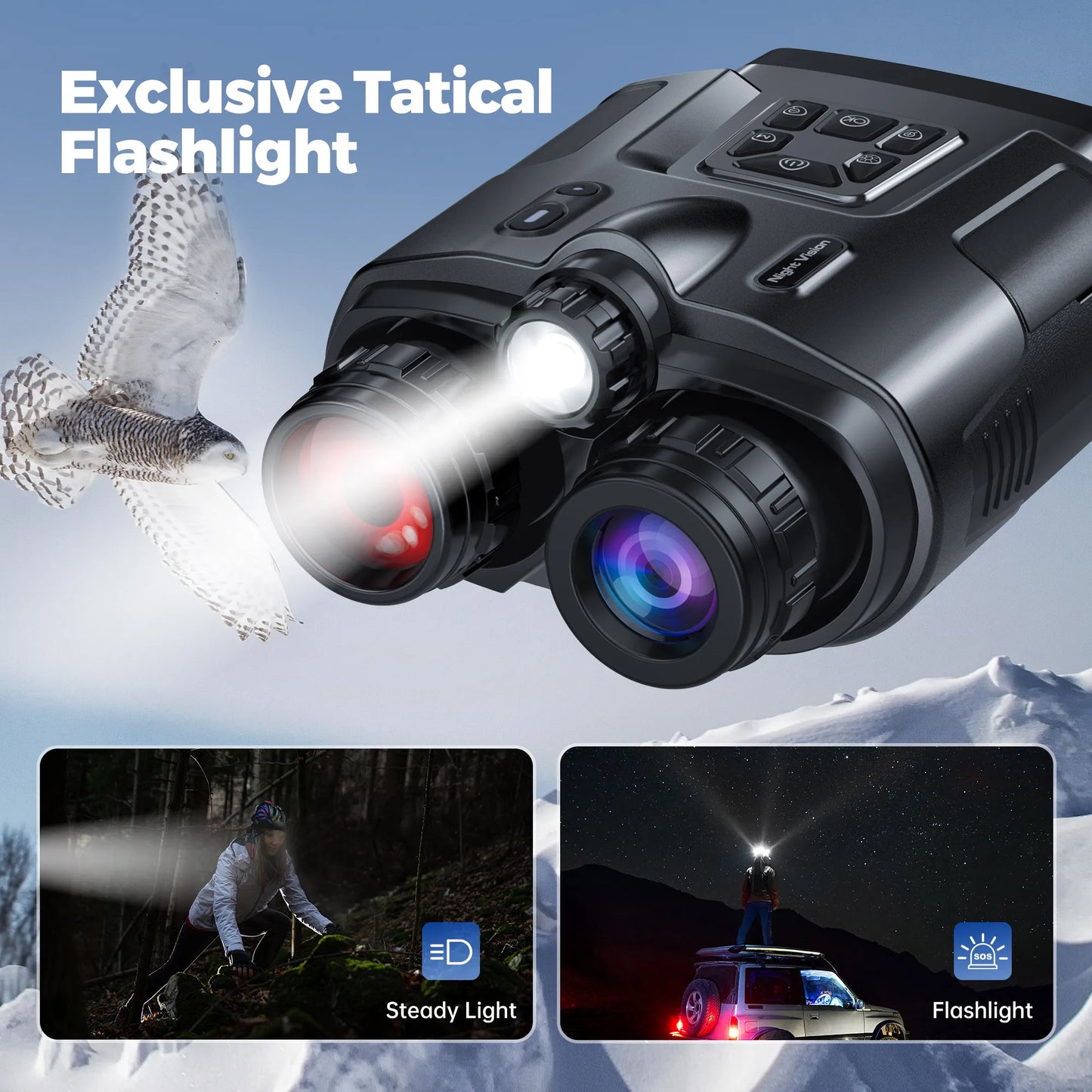 Night Vision Binoculars With 3 Inch Screen 8X Digital Zoom