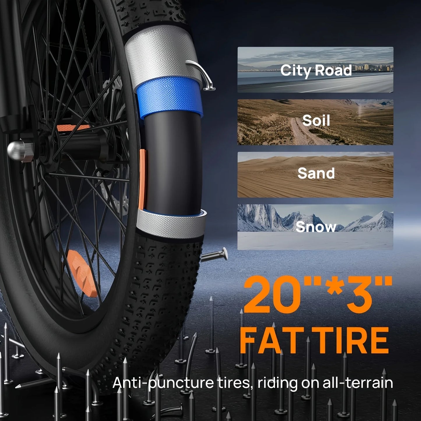 URLIFE 1000W Fat Tire Electric Bike 48V Removable Battery