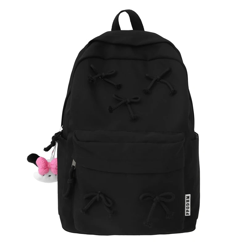 Capacity Fashion Bow Laptop Backpack Rucksack Pendant