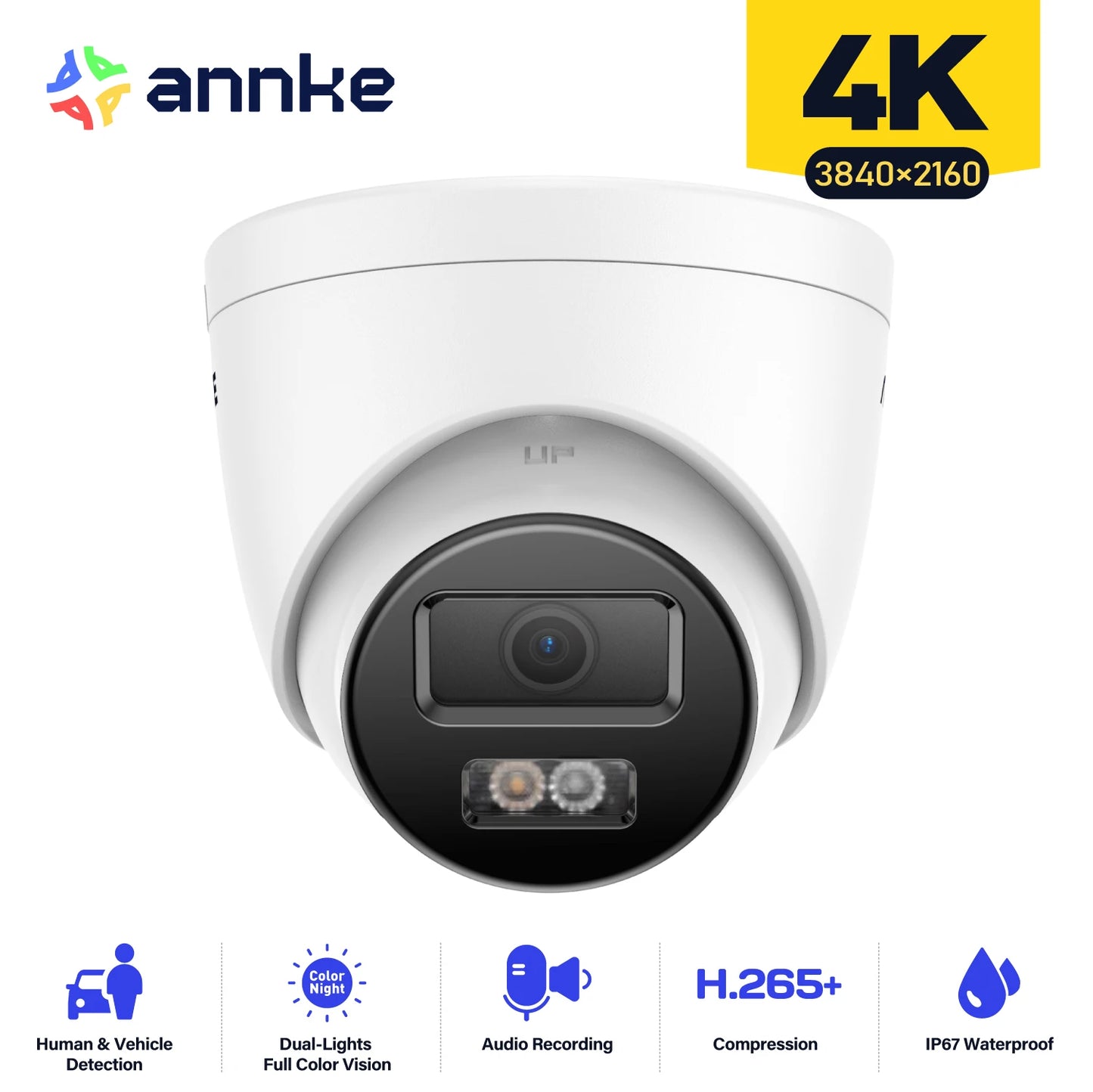 Annke 8MP IP Security Camera PoE 4K Dual Light Audio