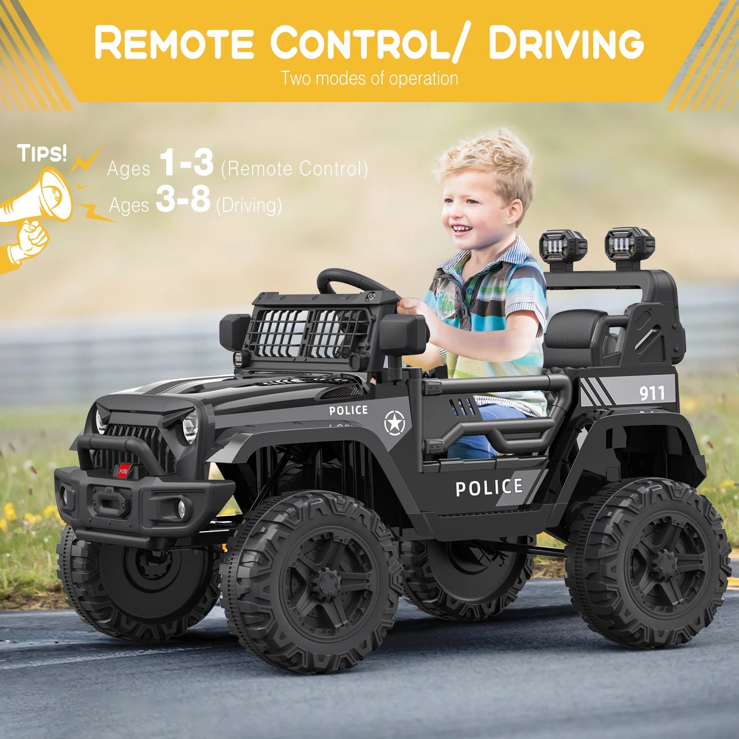 HiMISSE 12V Kids Ride On Car With Remote Control Truck