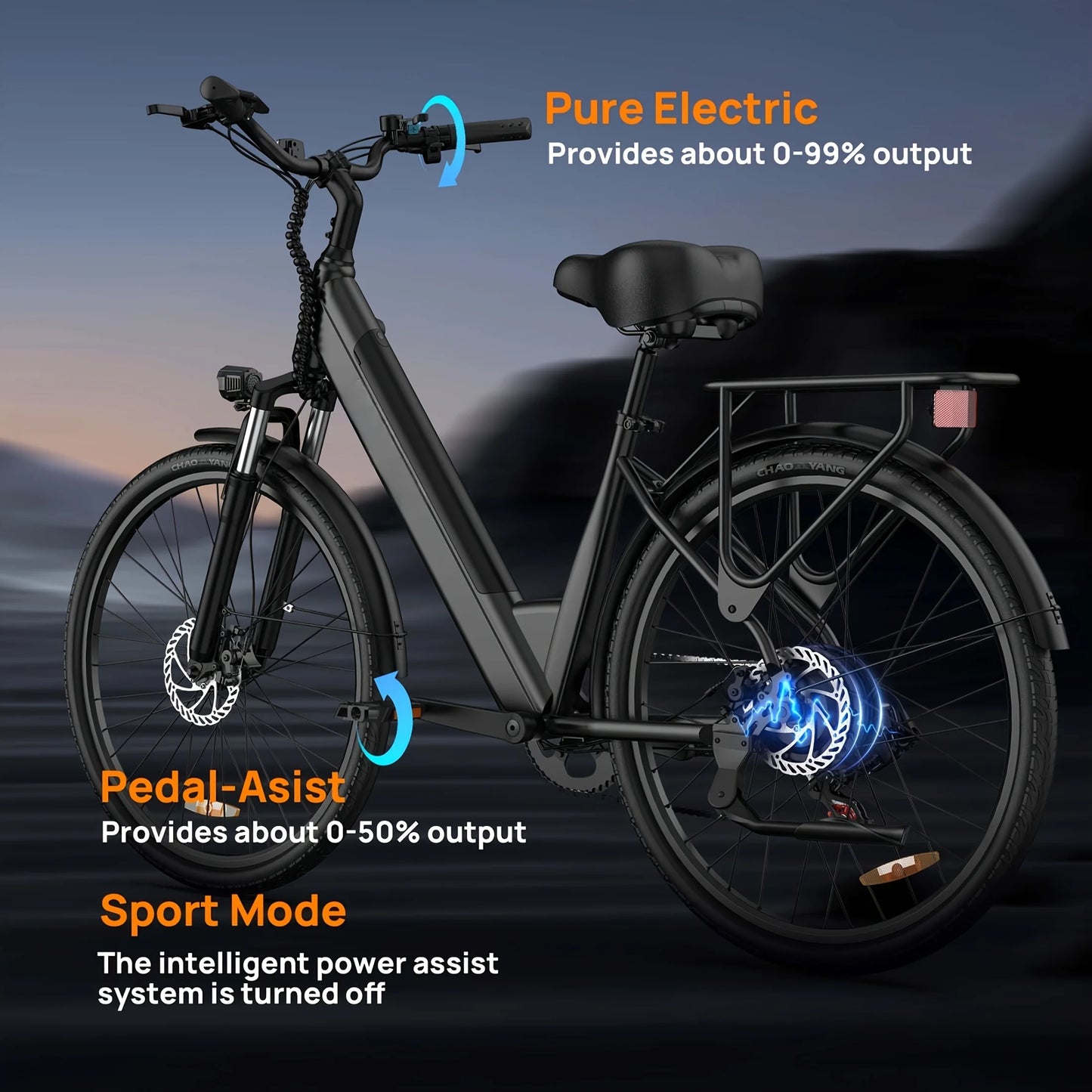 URLIFE Peak 750W E26 Electric Bike for Adults Battery