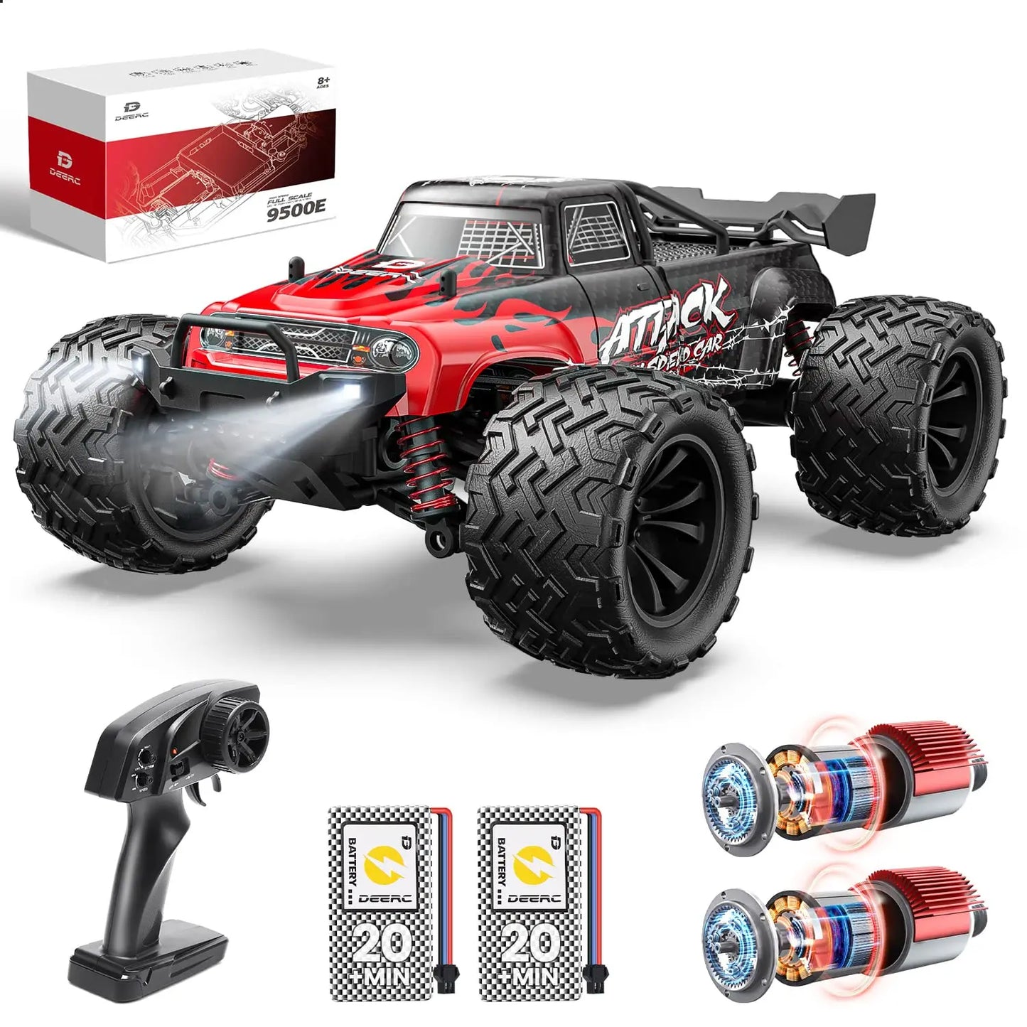 DEERC 9500E Remote Control Off Road Monster Truck RC Car