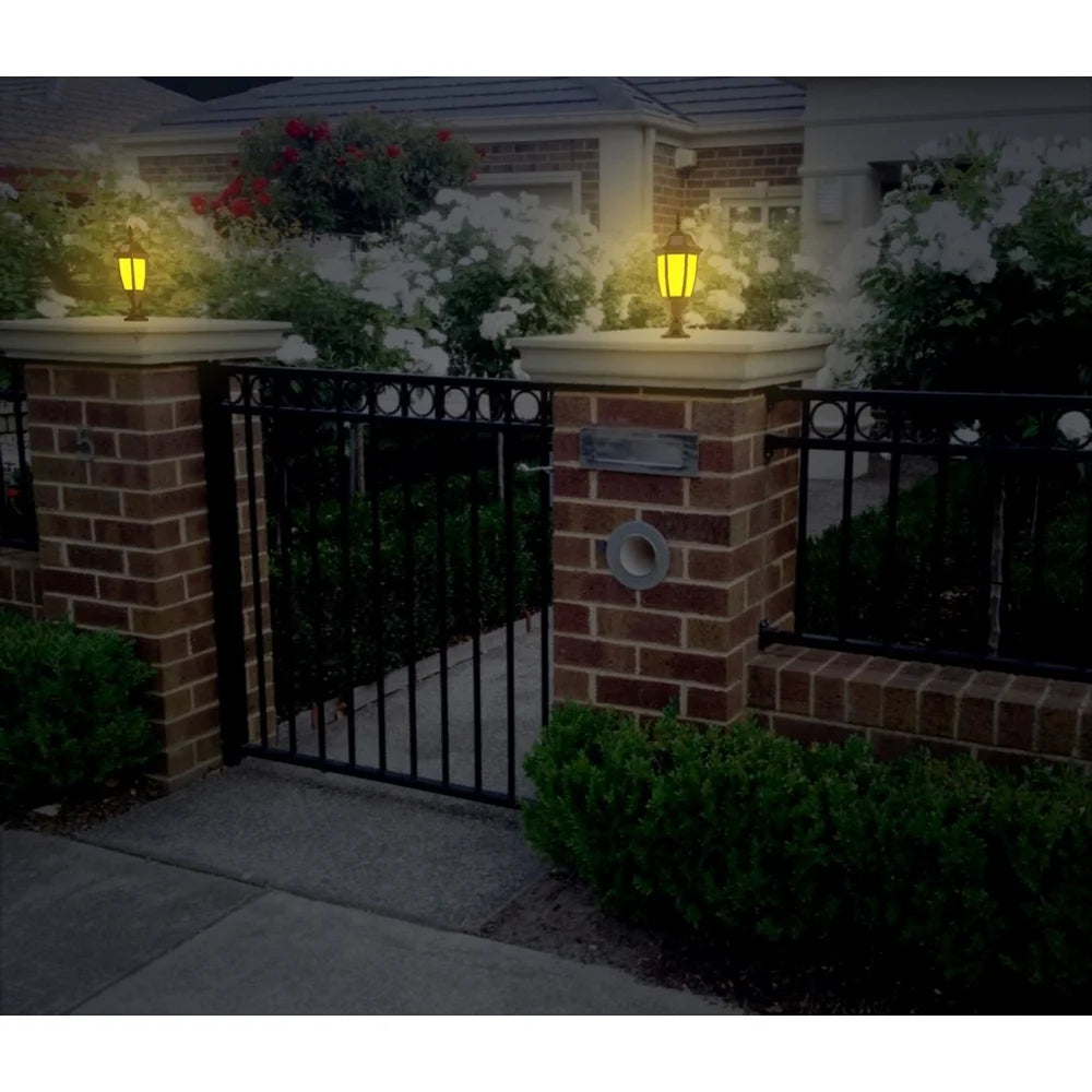 XMSJ Solar Wall Pillar Light IP65 Waterproof Dusk Dawn