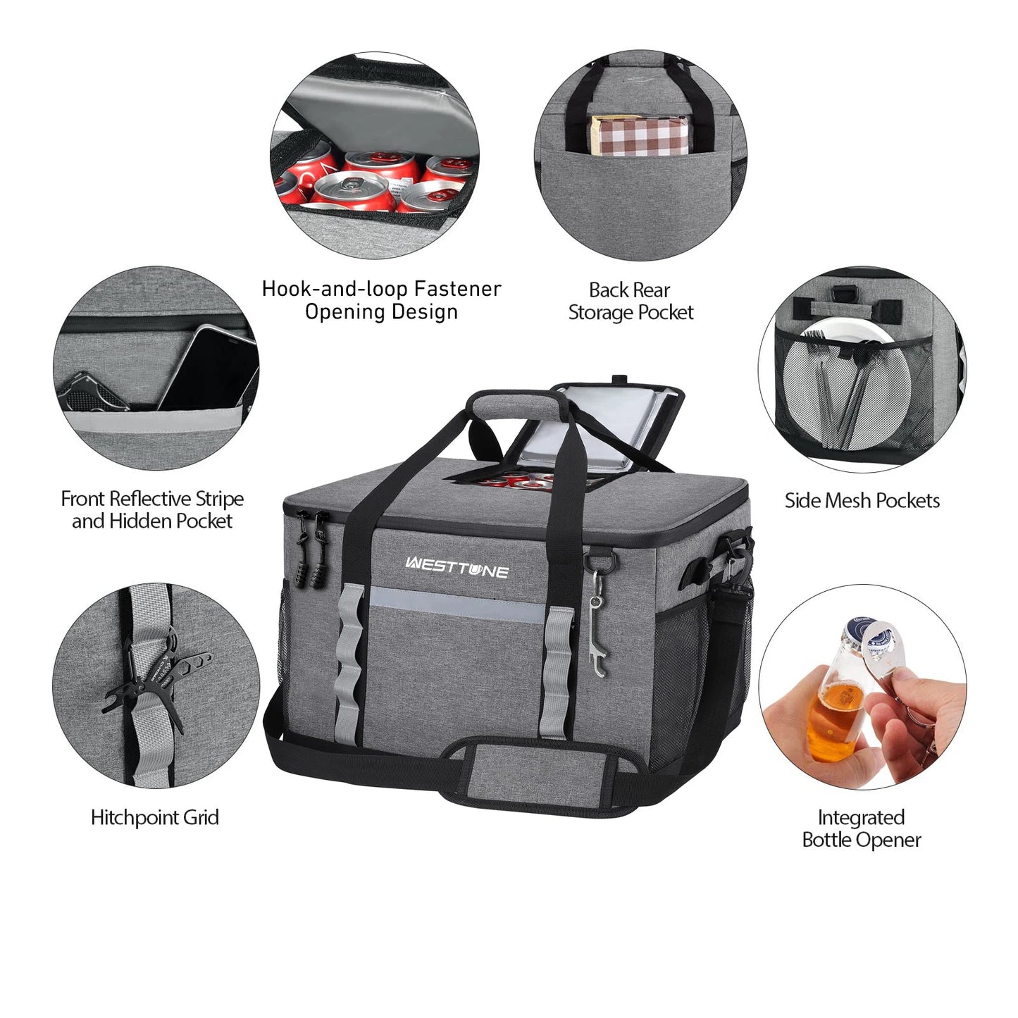 Westtune Soft Cooler Bag Collapsible Portable Ice Chest