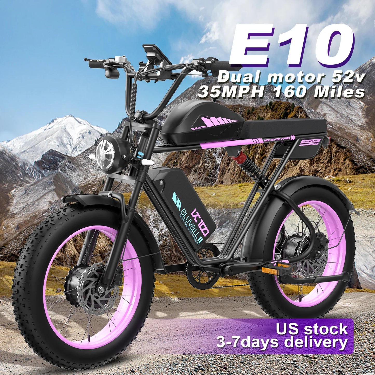 Dual 52V Motors Electric Bike With Long Range Battery