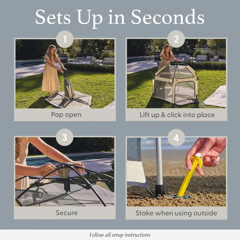 Hignconcerned Baby Playpen Tent With Canopy Travel Kit