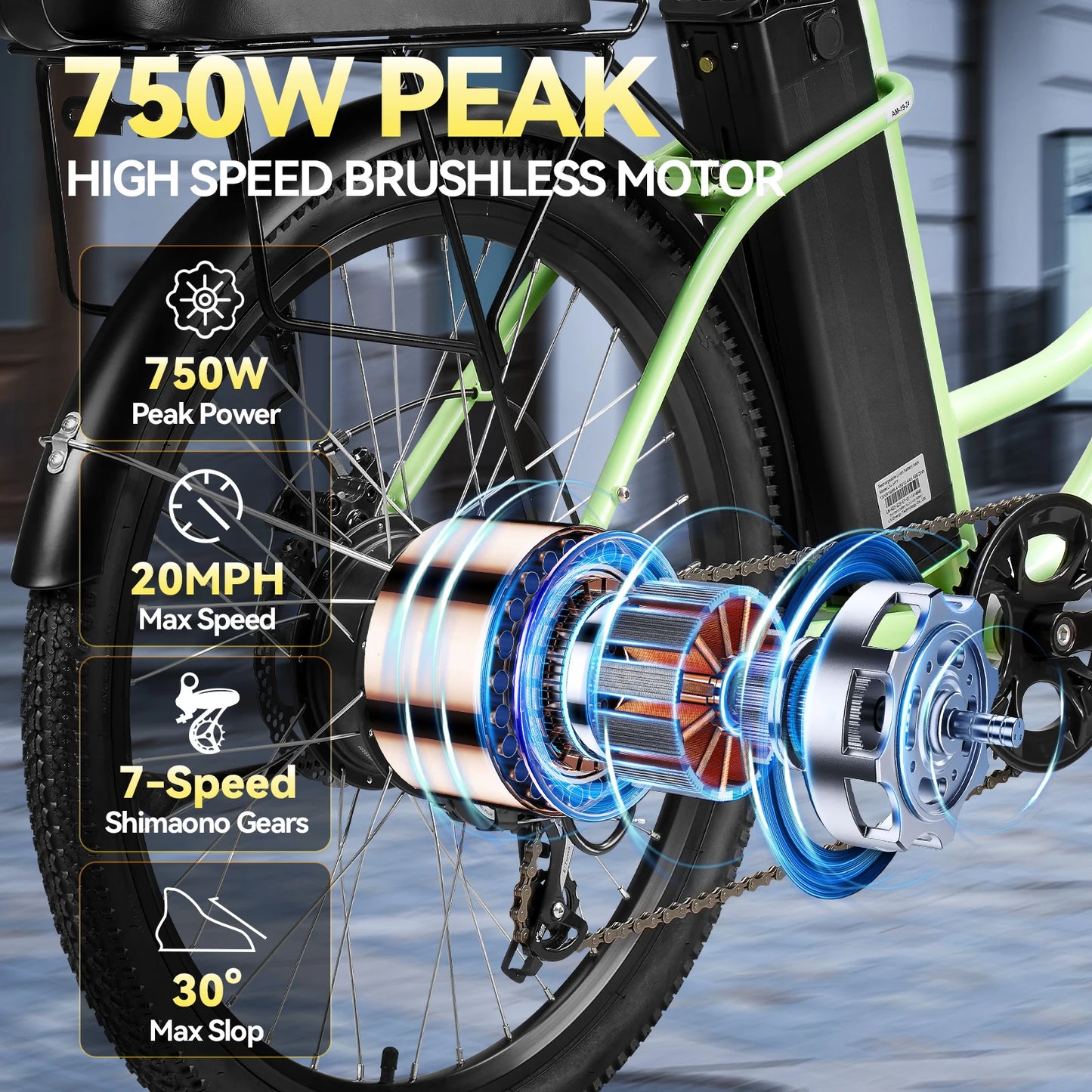 ZNH Electric Bike For Adults 750W 48V 13Ah Commuter