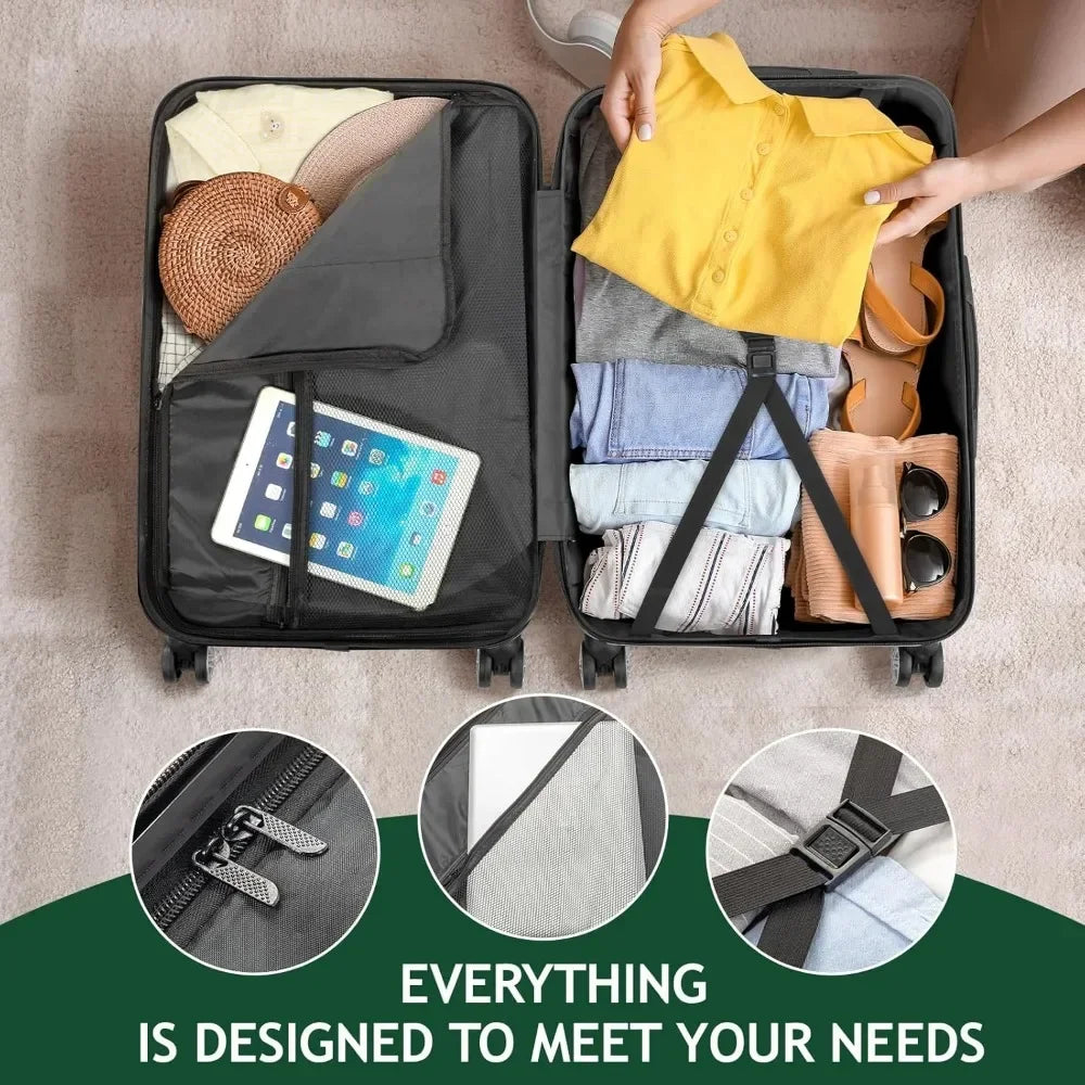 Lightweight Luggage Set With TSA Lock And Spinner Wheels