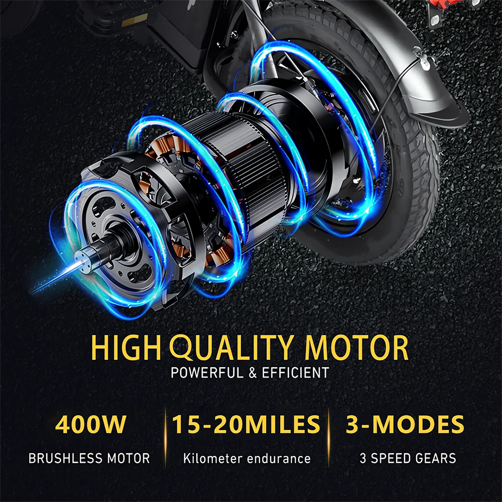 DEEPOWER Foldable Folding Electric Bike For Adults Commuter