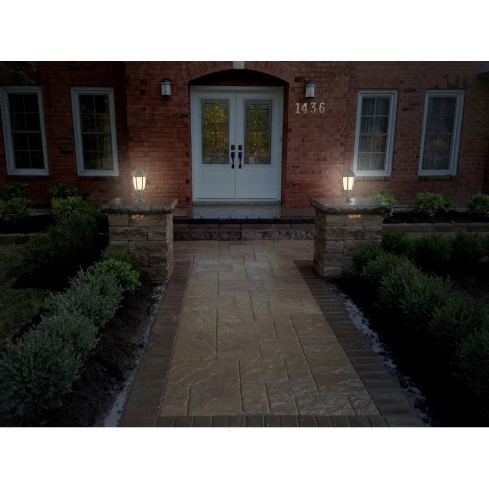 XMSJ Solar Wall Pillar Light IP65 Waterproof Dusk Dawn