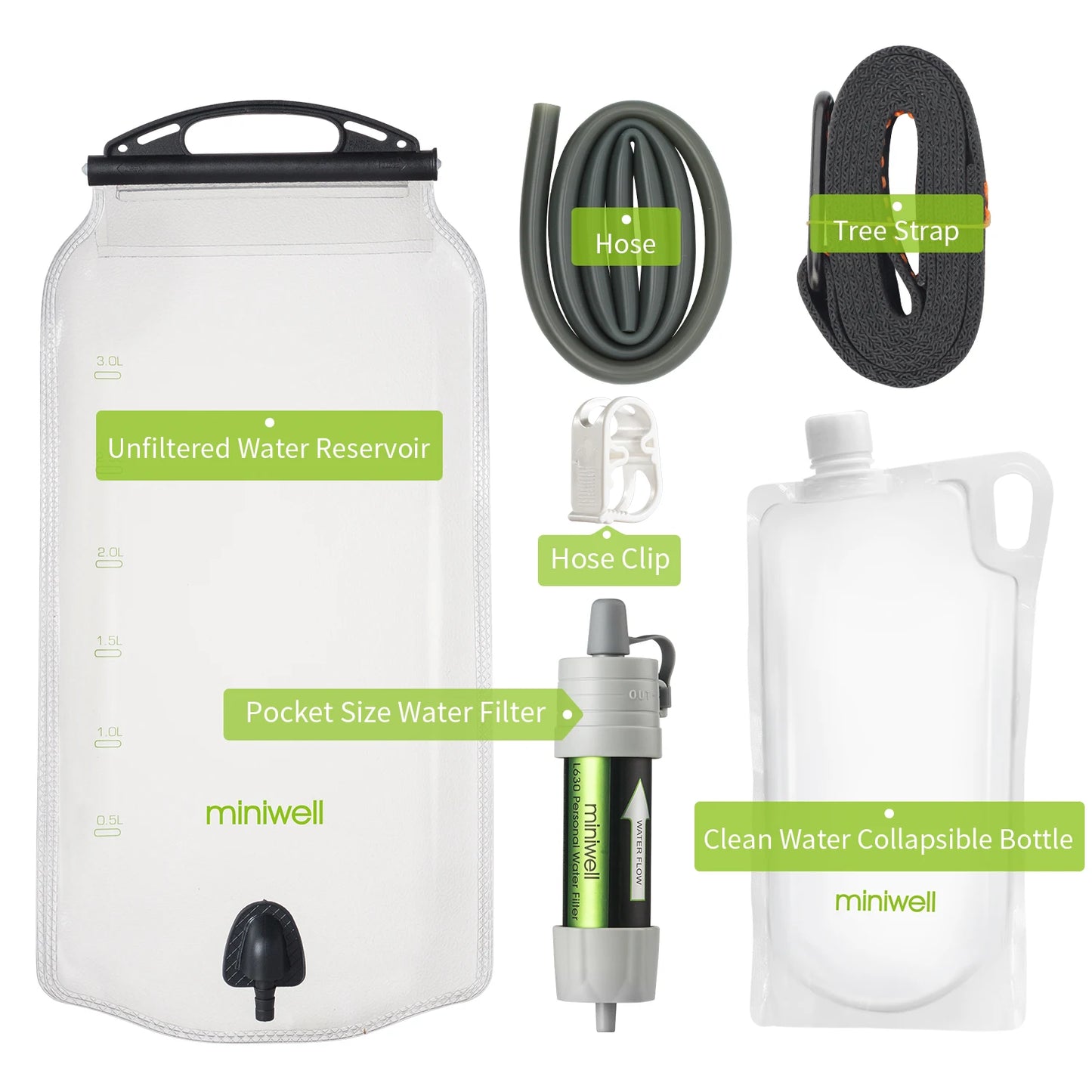 Miniwell Portable Water Filter System For Outdoor Adventure