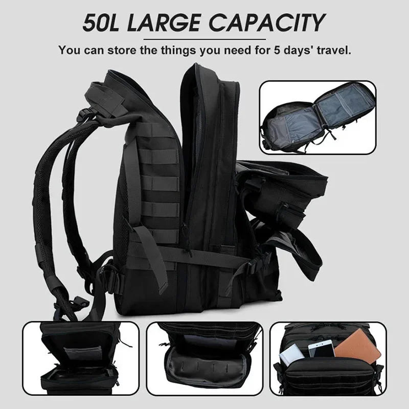 Function Tactical Nylon Backpack Unisex Outdoor Hiking