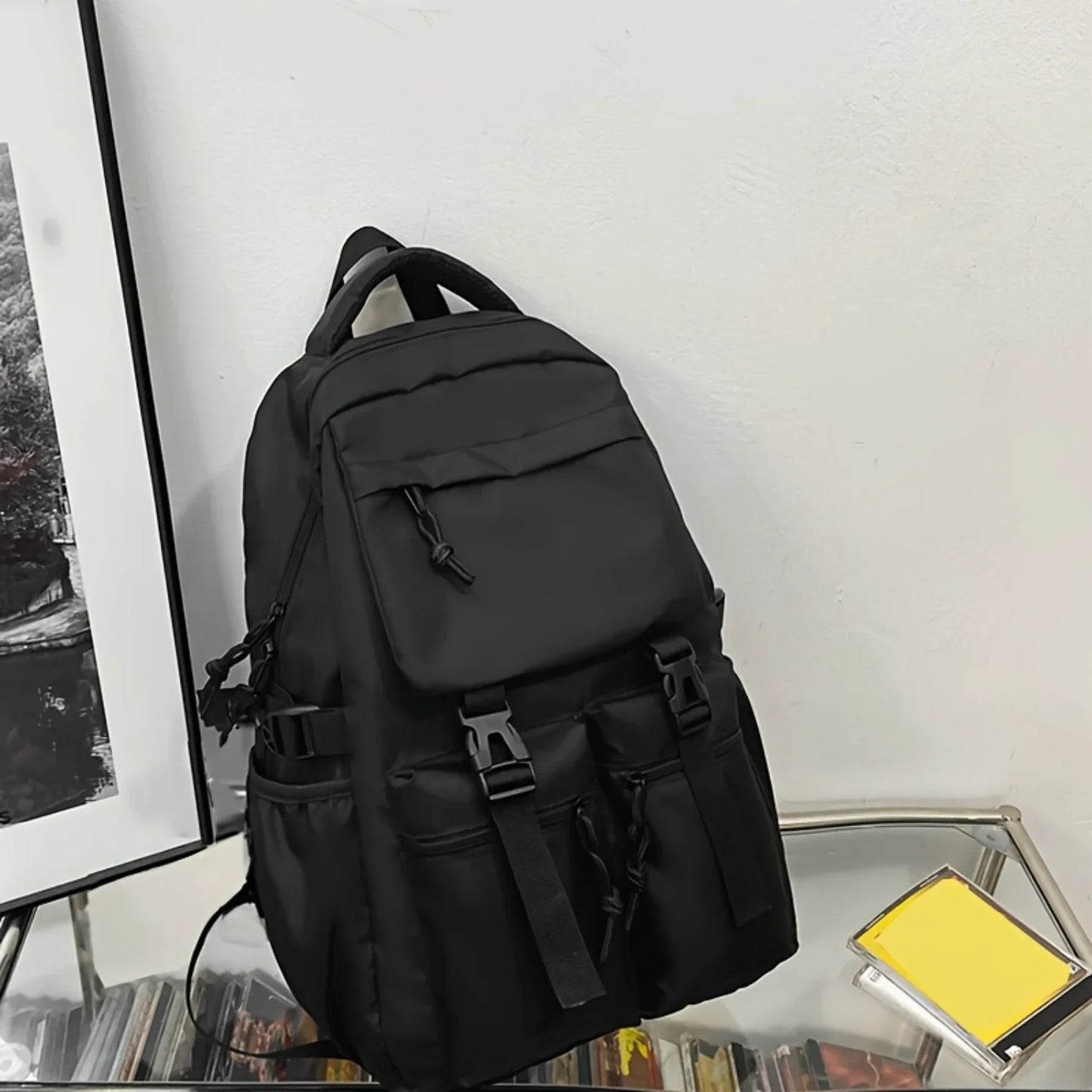 Henan Denim Flap Backpack With Front Pocket For Travel