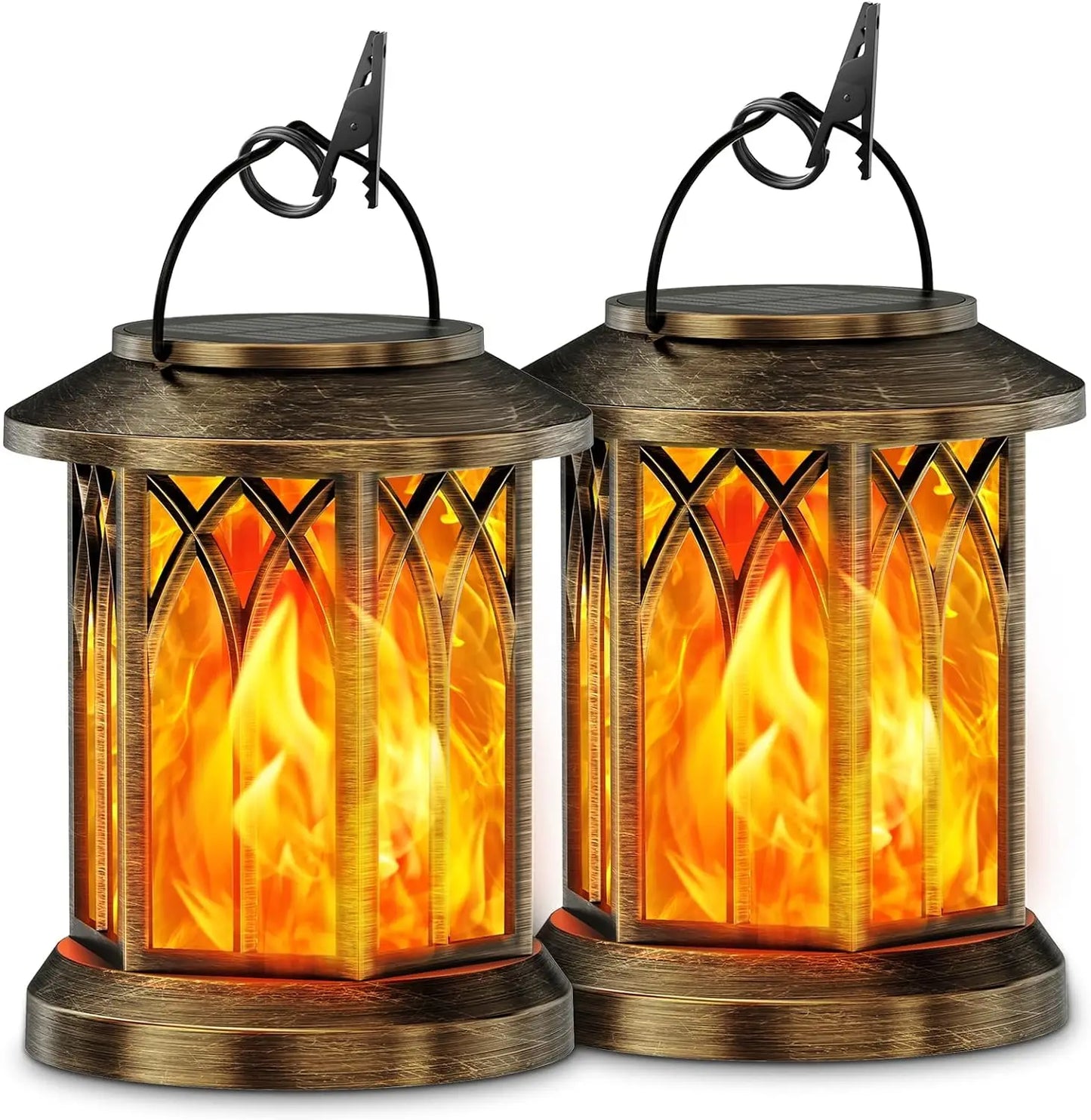 KPSTEK Flickering Flame Solar Lanterns Hanging Lights
