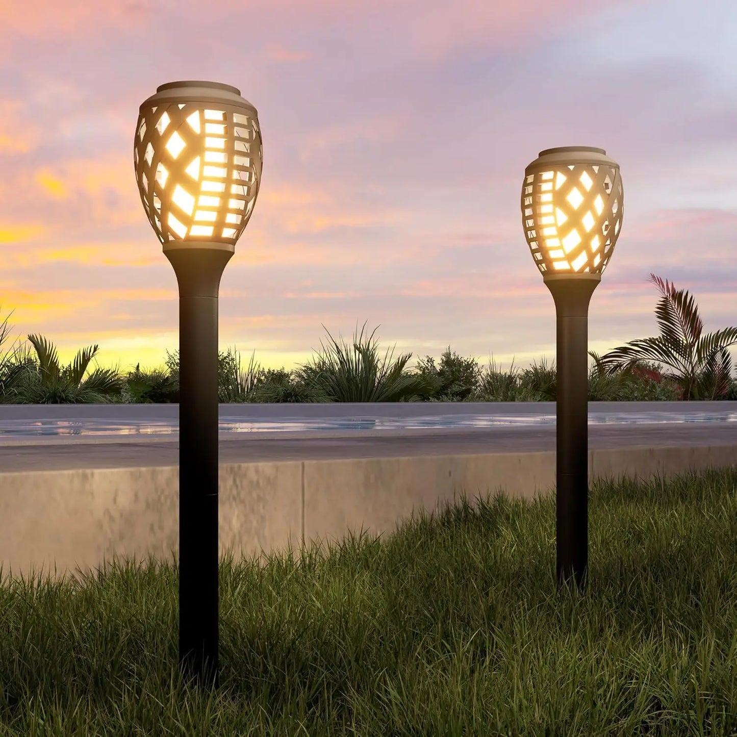 Hign Concerned Solar Torch Lights 8 Pack Water Resistant