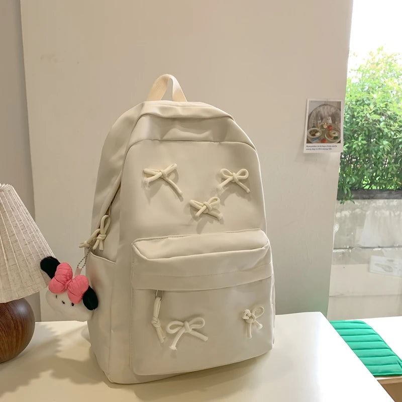 Capacity Fashion Bow Laptop Backpack Rucksack Pendant