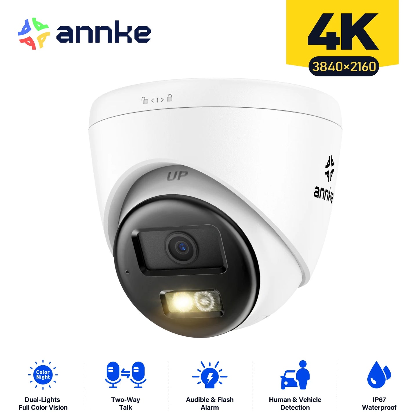Annke 8MP IP Security Camera PoE 4K Dual Light Audio
