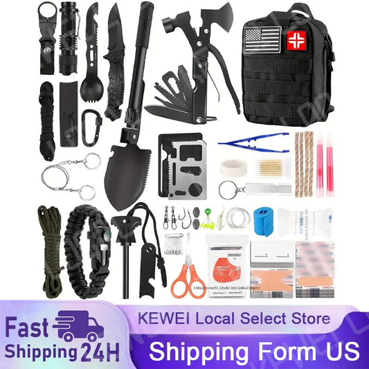 Hign-concerned Survival First Aid Kit 142pcs Emergency Gear