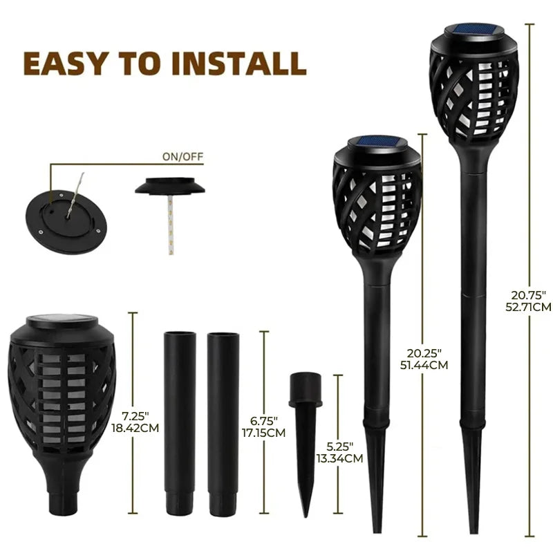 Hign Concerned Solar Torch Lights 8 Pack Water Resistant