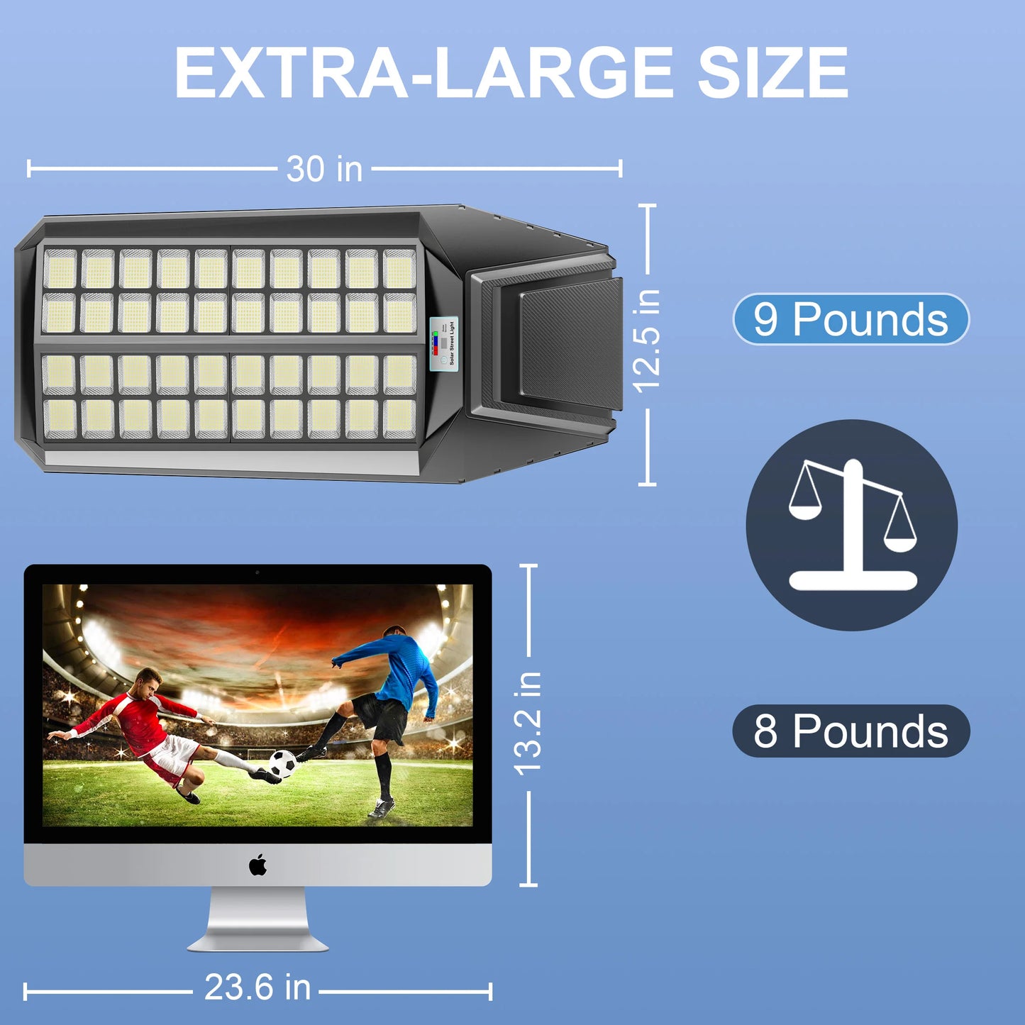 2 Pack 8000W Outdoor Solar Street Lights With Motion Sensor