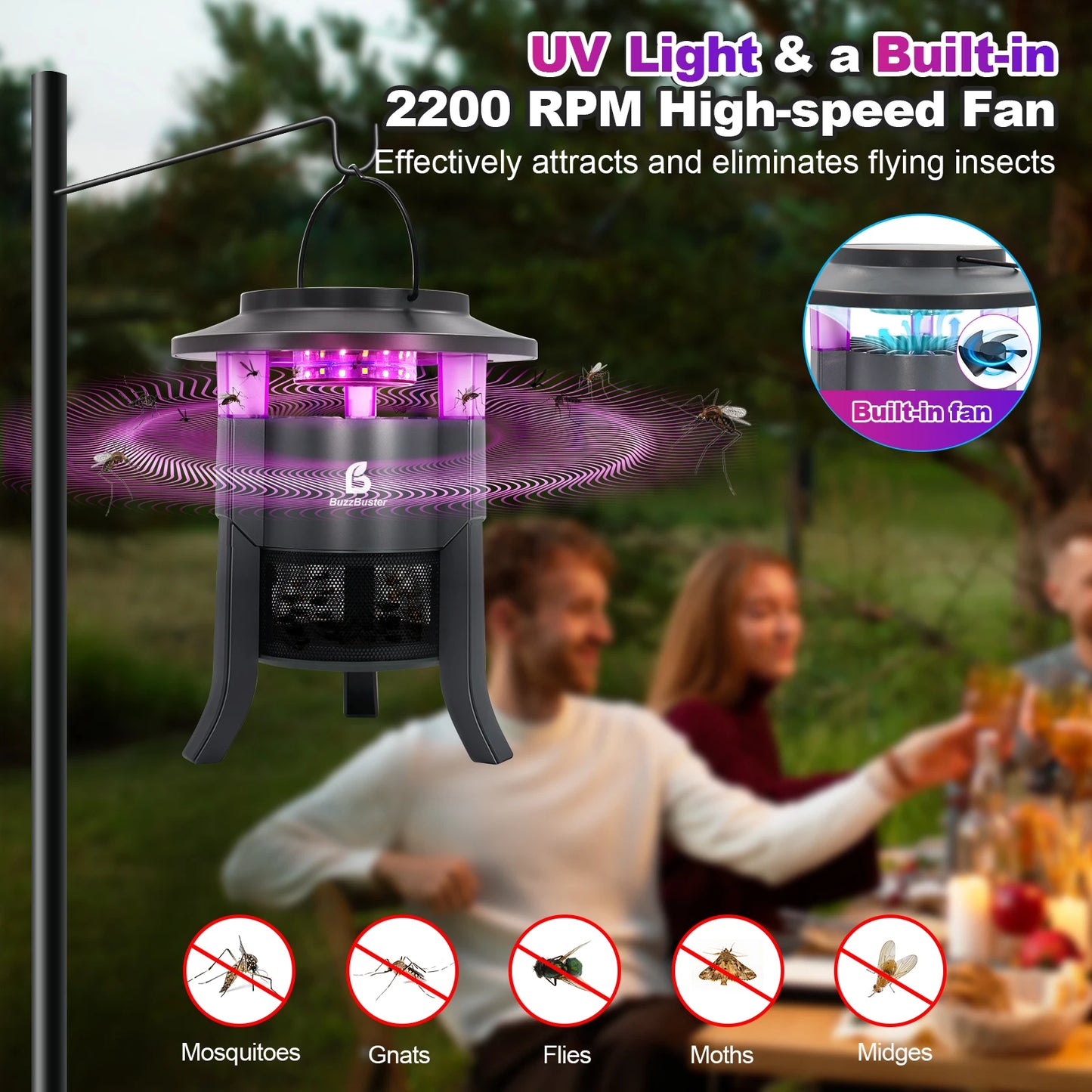 MIXJOY Bug Zapper Outdoor Mosquito Killer Electric Fly Trap