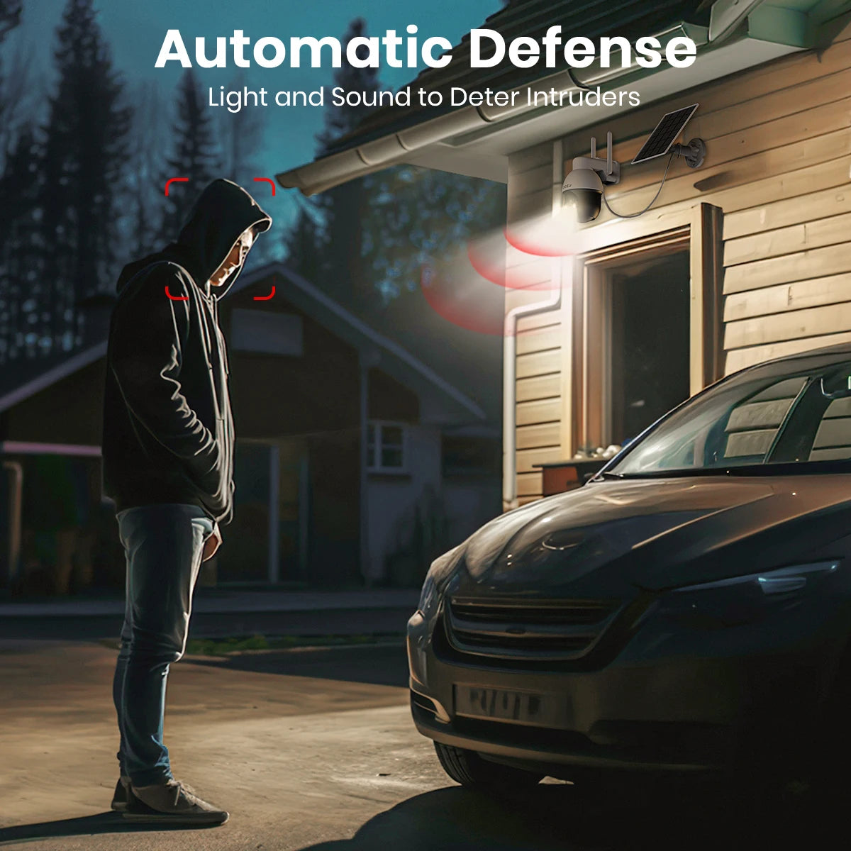 AOSU 3MP PTZ Solar Wireless CCTV Camera With AI Detection