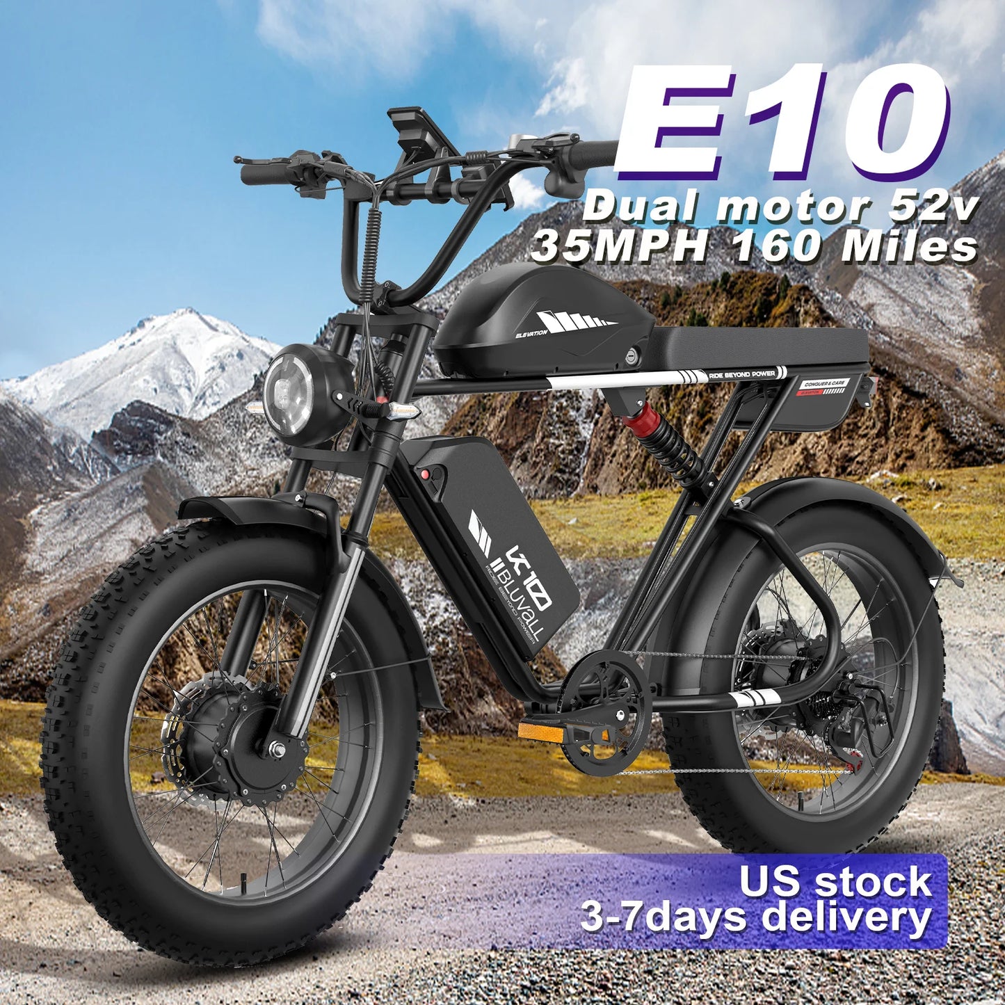Dual 52V Motors Electric Bike With Long Range Battery