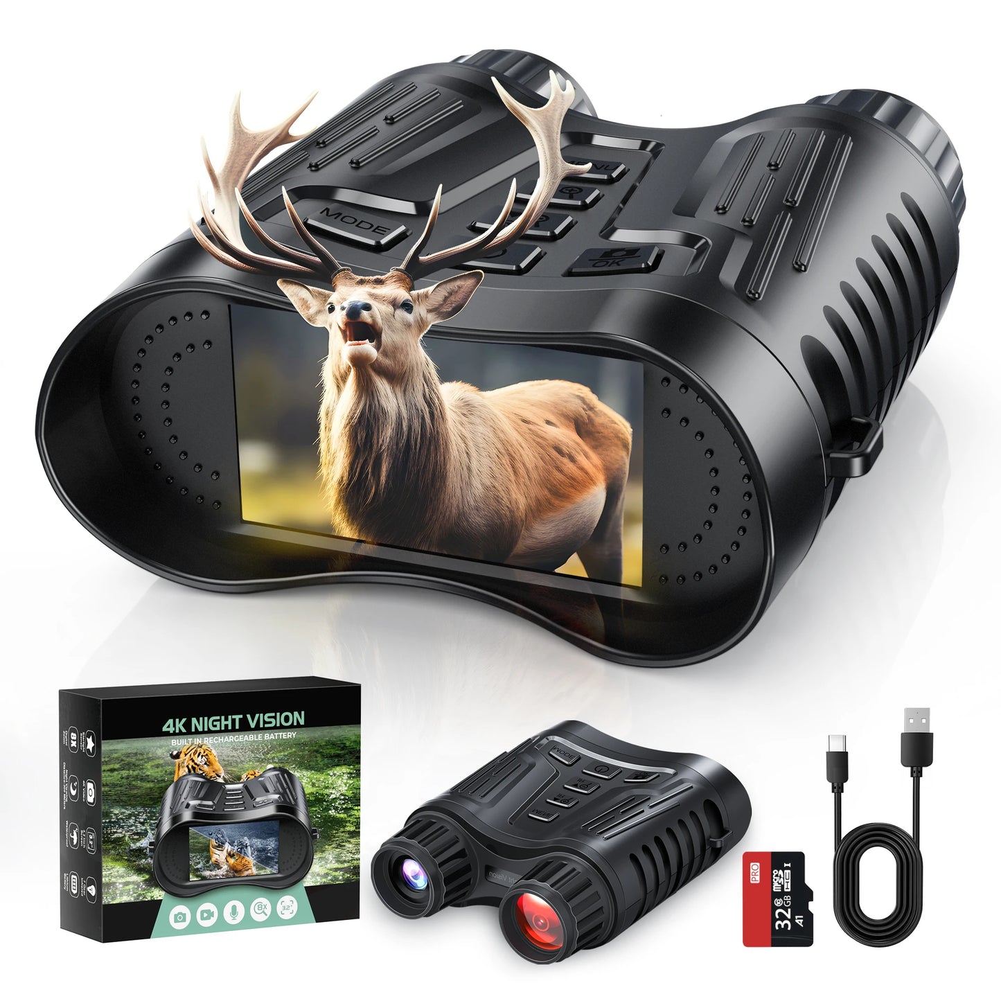 OutdoorVarietyStore Night Vision Binoculars 8X Digital Zoom
