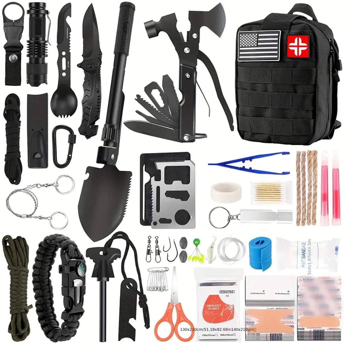Hign-concerned Survival First Aid Kit 142pcs Emergency Gear
