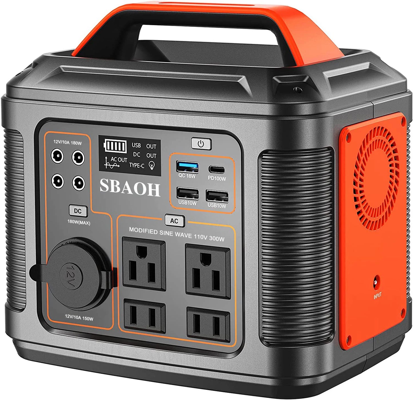 SBAOH Portable Power Station 300W 296Wh Solar Generator