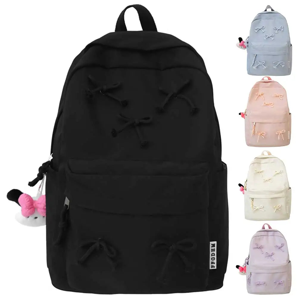 Capacity Fashion Bow Laptop Backpack Rucksack Pendant